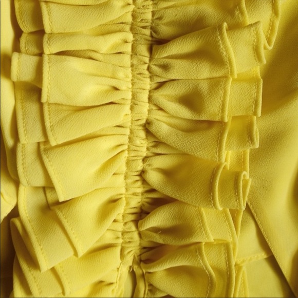 Naked Zebra Yellow Ruffle Racerback top size Small - Picture 3 of 6